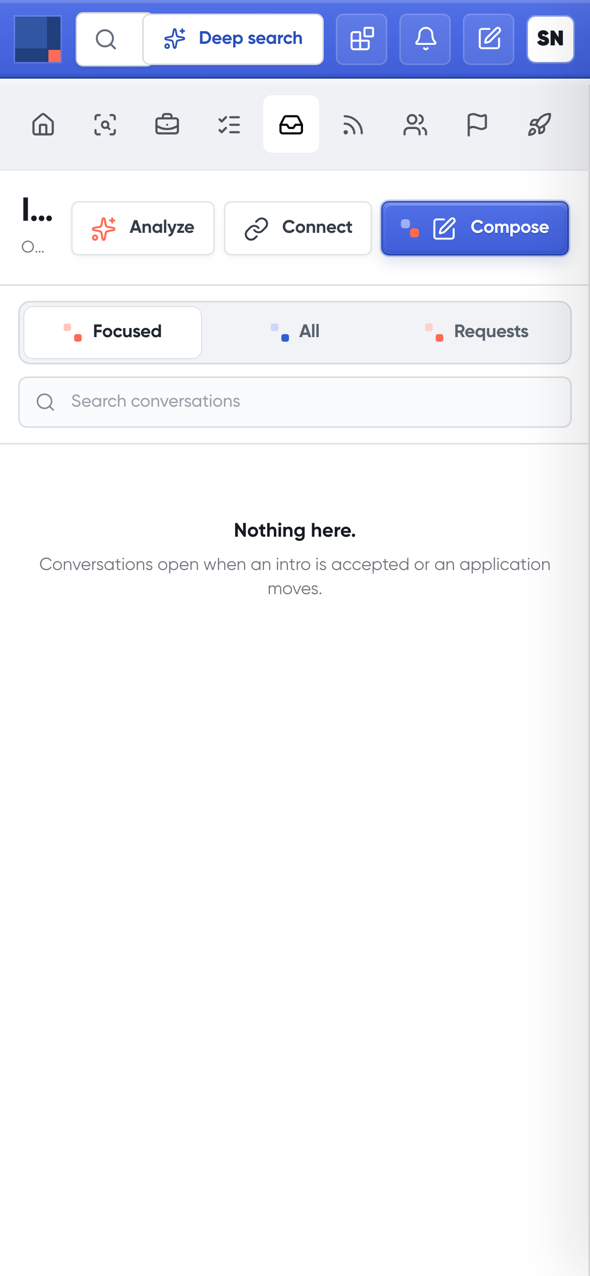The inbox on a phone